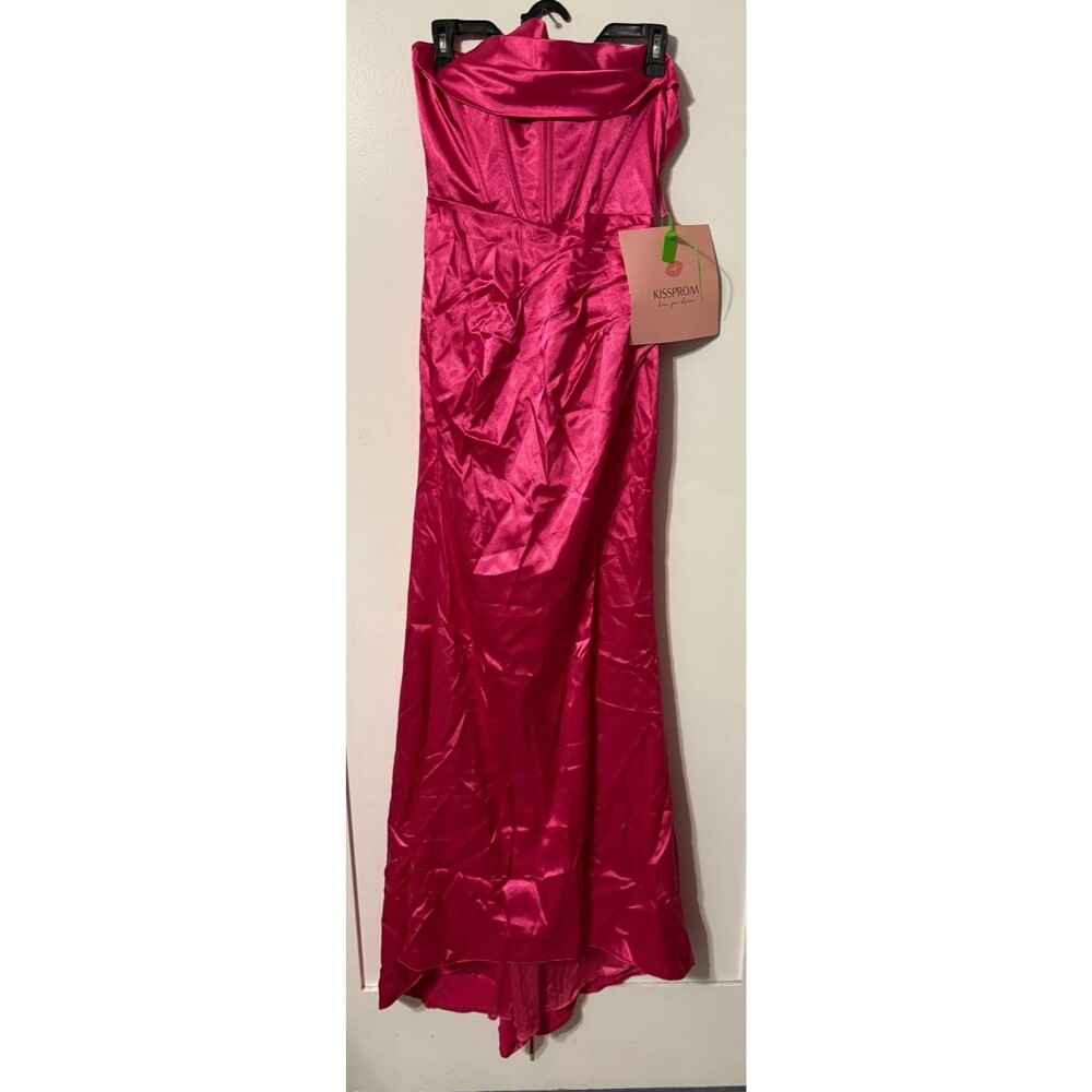 Kissprom Dress Size 4 Fusica Slit Long Mermaid Corset Strapless Prom Formal NWT